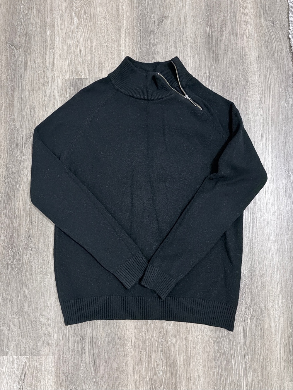 Charlies Black Zip-Detail Mock Neck Sweater
